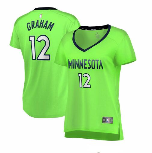 Camiseta baloncesto Treveon Graham 12 statement edition Verde Minnesota Timberwolves Mujer