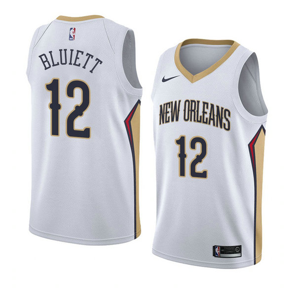 Camiseta baloncesto Trevon Bluiett 12 Association 2018 Blanco New Orleans Pelicans Hombre