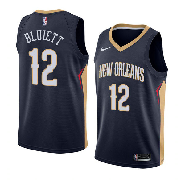 Camiseta baloncesto Trevon Bluiett 12 Icon 2018 Azul New Orleans Pelicans Hombre