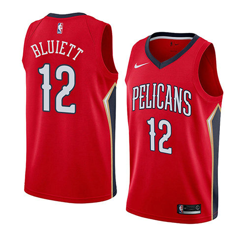 Camiseta baloncesto Trevon Bluiett 12 Statement 2018 Rojo New Orleans Pelicans Hombre
