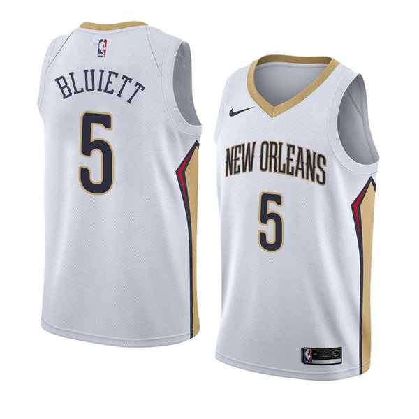 Camiseta baloncesto Trevon Bluiett 5 Association 2017-18 Blanco New Orleans Pelicans Hombre