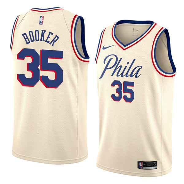 Camiseta baloncesto Trevor Booker 35 Ciudad 2018 Crema Philadelphia 76ers Hombre