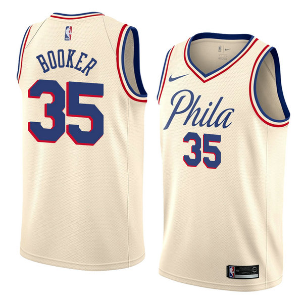 Camiseta baloncesto Trevor Booker 35 Ciudad 2018 Crema Philadelphia 76ers Hombre