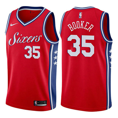 Camiseta baloncesto Trevor Booker 35 Statement 2017-18 Rojo Philadelphia 76ers Hombre