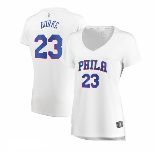 Camiseta baloncesto Trey Burke 23 association edition Blanco Philadelphia 76ers Mujer