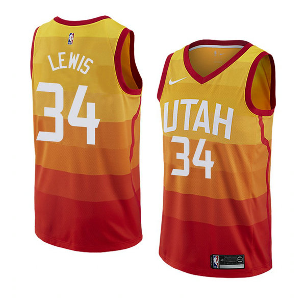 Camiseta baloncesto Trey Lewis 34 Ciudad 2018 Amarillo Utah Jazz Hombre