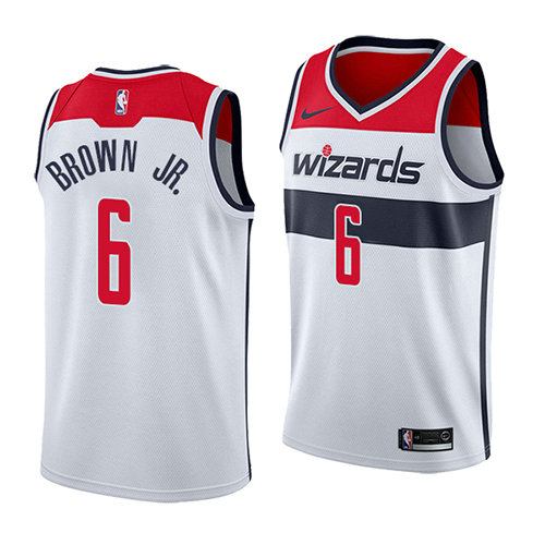 Camiseta baloncesto Troy Brown 6 Association 2018 Blanco Washington Wizards Hombre