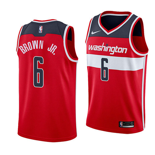 Camiseta baloncesto Troy Brown 6 Icon 2018 Rojo Washington Wizards Hombre