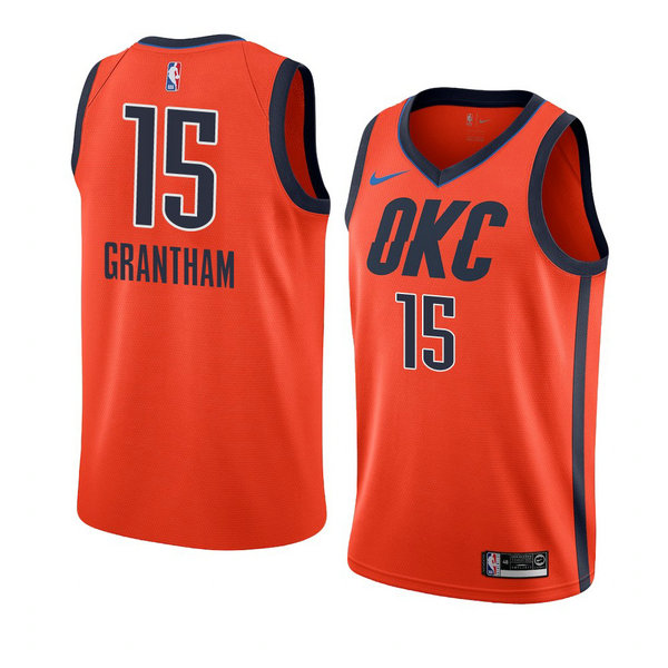 Camiseta baloncesto Turquoise Donte Grantham 15 Earned 2018-19 Naranja Oklahoma City Thunder Hombre