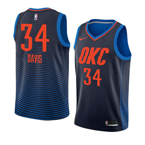Camiseta baloncesto Tyler Davis 34 Statement 2018 Azul Oklahoma City Thunder Hombre