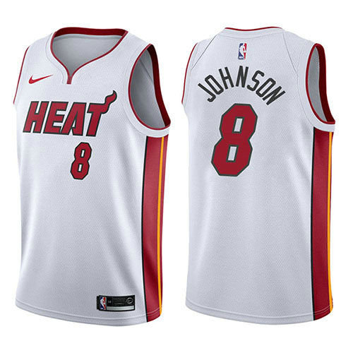 Camiseta baloncesto Tyler Johnson 8 Association 2017-18 Blanco Miami Heat Hombre