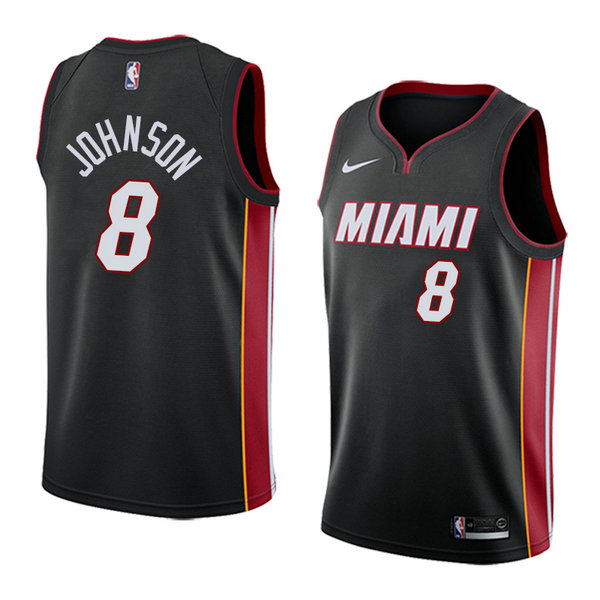 Camiseta baloncesto Tyler Johnson 8 Icon 2018 Negro Miami Heat Hombre