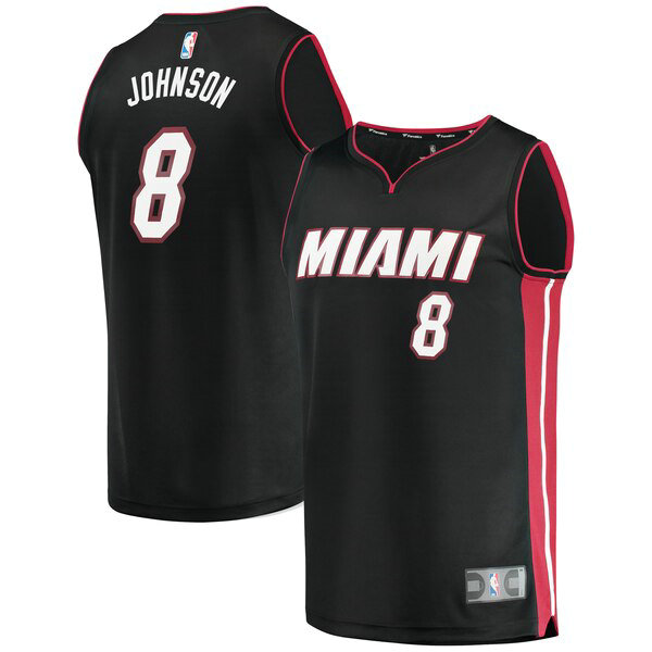 Camiseta baloncesto Tyler Johnson 8 Icon Edition Negro Miami Heat Hombre