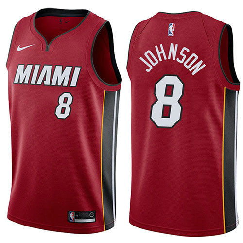 Camiseta baloncesto Tyler Johnson 8 Statement 2017-18 Rojo Miami Heat Hombre