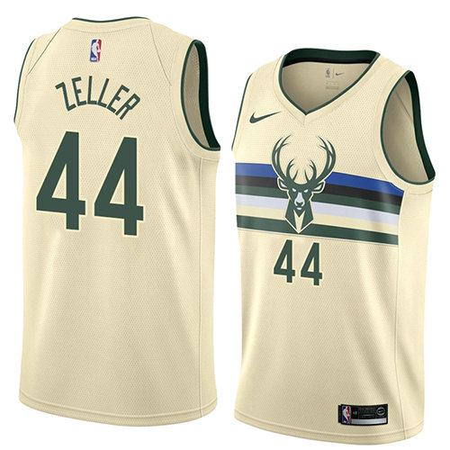 Camiseta baloncesto Tyler Zeller 44 Ciudad 2018 Crema Milwaukee Bucks Hombre