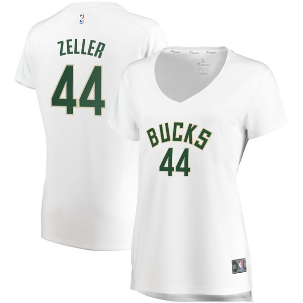 Camiseta baloncesto Tyler Zeller 44 association edition Blanco Milwaukee Bucks Mujer
