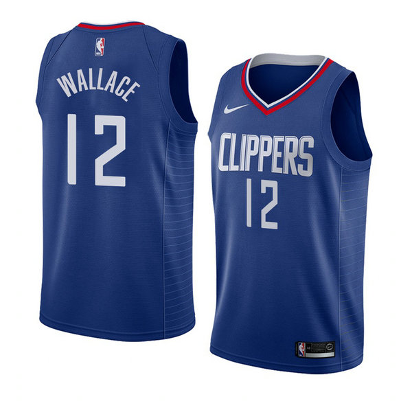 Camiseta baloncesto Tyrone Wallace 12 Icon 2018 Azul Los Angeles Clippers Hombre