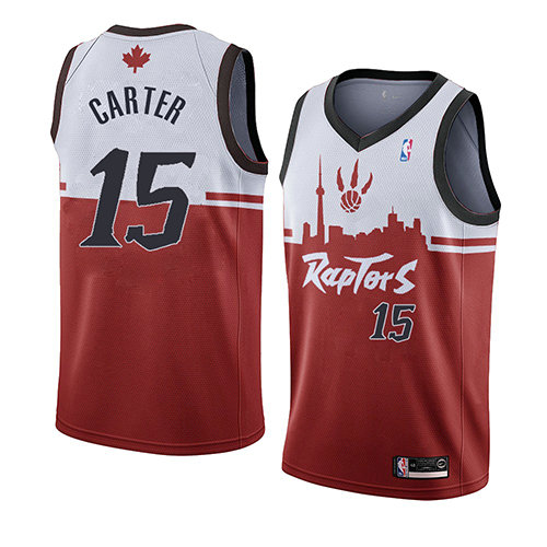 Camiseta baloncesto Vince Carter 15 Ciudad 2019-20 Rojo Toronto Raptors Hombre