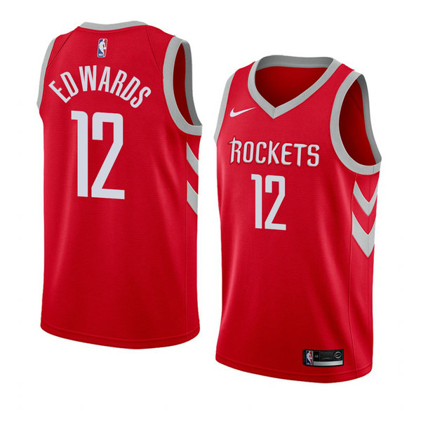 Camiseta baloncesto Vincent Edwards 12 Icon 2018 Rojo Houston Rockets Hombre