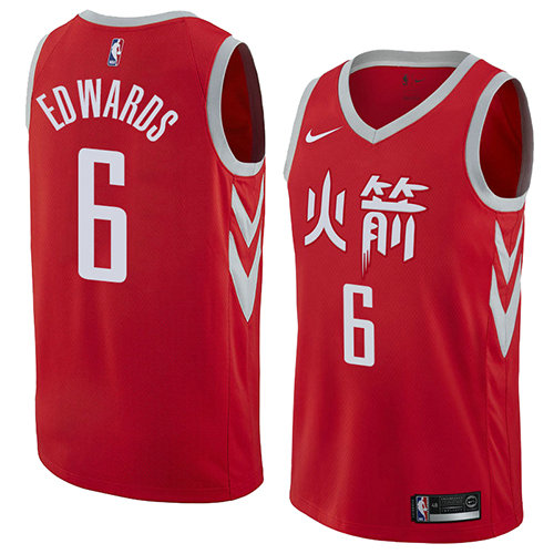 Camiseta baloncesto Vincent Edwards 6 Ciudad 2017-18 Rojo Houston Rockets Hombre