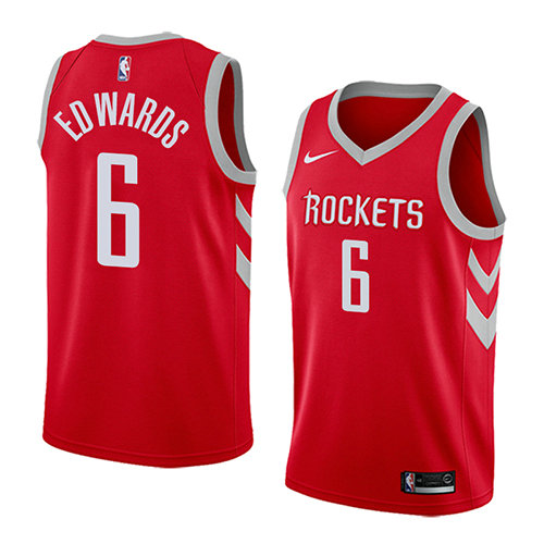 Camiseta baloncesto Vincent Edwards 6 Icon 2017-18 Rojo Houston Rockets Hombre