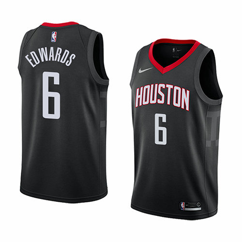 Camiseta baloncesto Vincent Edwards 6 Statement 2017-18 Negro Houston Rockets Hombre