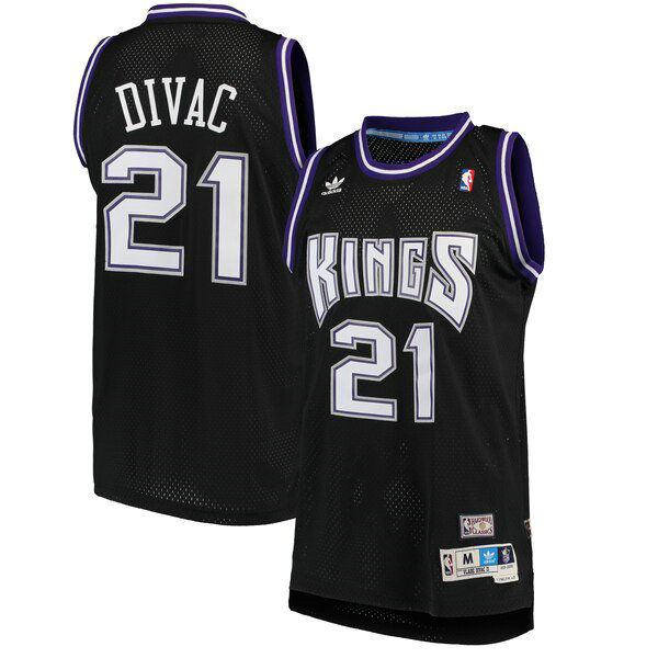 Camiseta baloncesto Vlade Divac 21 adidas Negro Sacramento Kings Hombre