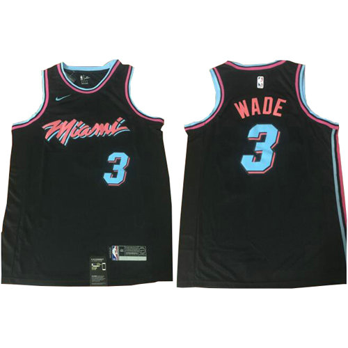 Camiseta baloncesto Wade 3 Ciudad 2017-18 Azul Miami Heat Hombre