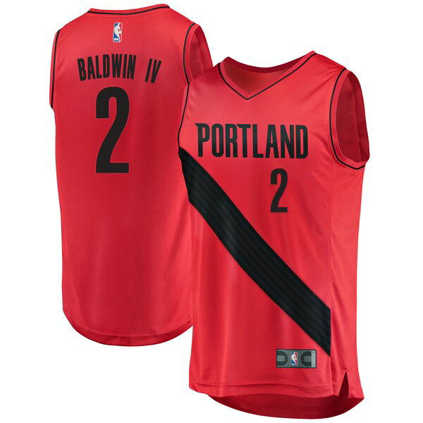 Camiseta baloncesto Wade Baldwin IV 0 Statement Edition Rojo Portland Trail Blazers Hombre