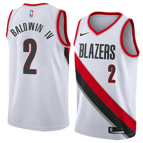 Camiseta baloncesto Wade Baldwin IV 2 Association 2018 Blanco Portland Trail Blazers Hombre