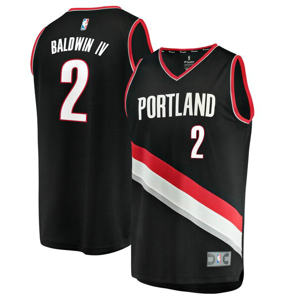 Camiseta baloncesto Wade Baldwin IV 2 Icon Edition Negro Portland Trail Blazers Nino