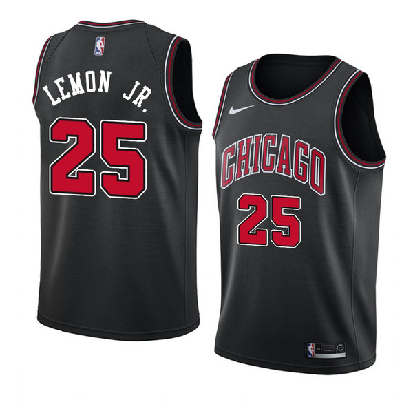 Camiseta baloncesto Walt Lemon JR. 25 Statement 2018 Negro Chicago Bulls Hombre