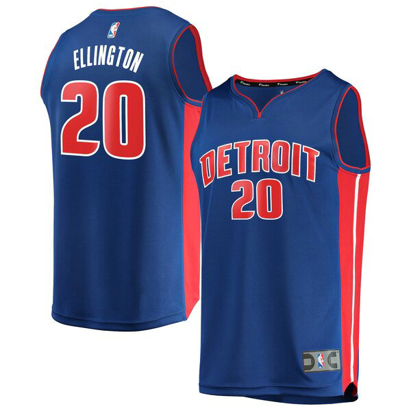 Camiseta baloncesto Wayne Ellington 20 Icon Edition Azul Detroit Pistons Hombre