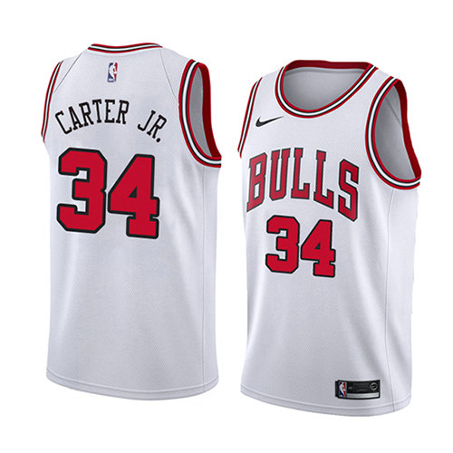 Camiseta baloncesto Wendell Carter JR. 34 Association 2018 Blanco Chicago Bulls Hombre