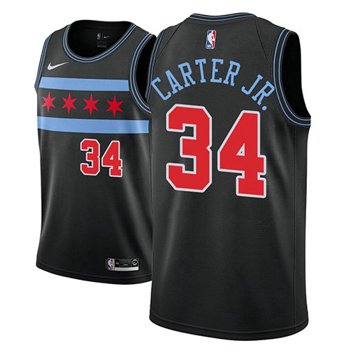 Camiseta baloncesto Wendell Carter JR. 34 Ciudad 2018-19 Negro Chicago Bulls Hombre