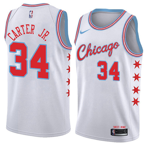 Camiseta baloncesto Wendell Carter JR. 34 Ciudad 2018 Blanco Chicago Bulls Hombre