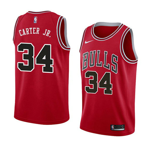 Camiseta baloncesto Wendell Carter JR. 34 Icon 2018 Rojo Chicago Bulls Hombre