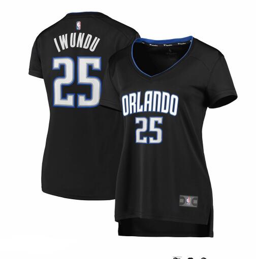 Camiseta baloncesto Wesley Iwundu 25 2019 icon edition Negro Orlando Magic Mujer