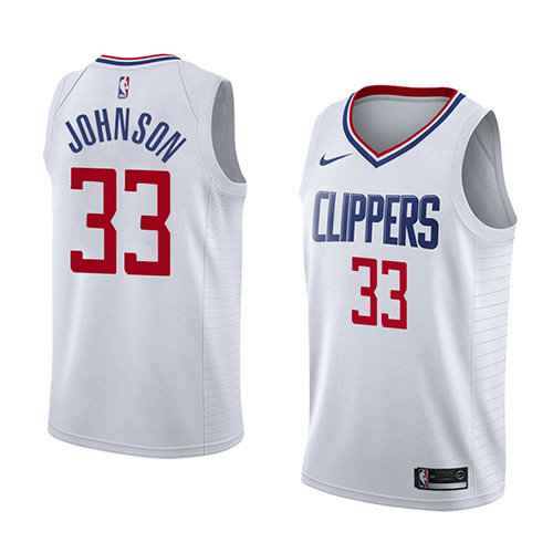 Camiseta baloncesto Wesley Johnson 33 Association 2018 Blanco Los Angeles Clippers Hombre