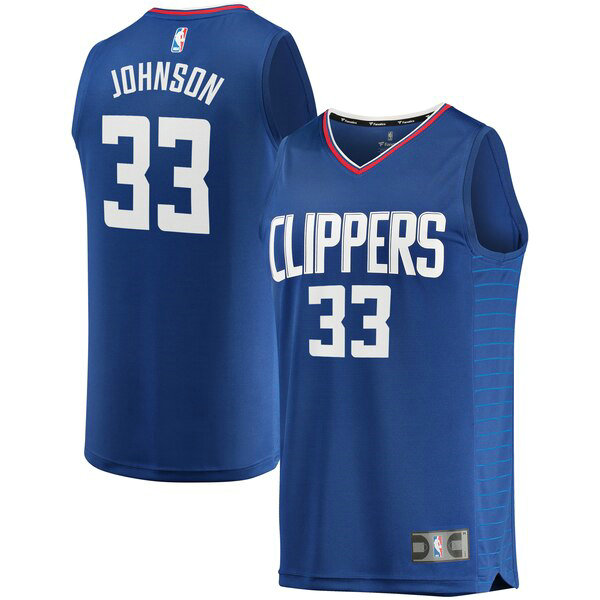 Camiseta baloncesto Wesley Johnson 33 Icon Edition Azul Los Angeles Clippers Hombre