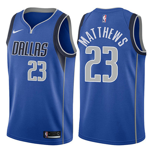 Camiseta baloncesto Wesley Matthews 23 Icon 2018 Azul Dallas Mavericks Hombre