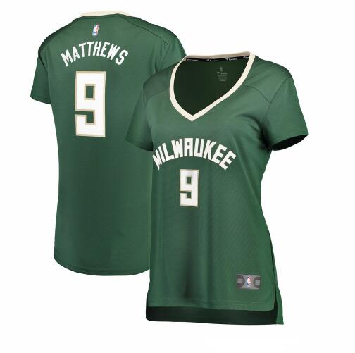 Camiseta baloncesto Wesley Matthews 9 icon edition Verde Milwaukee Bucks Mujer