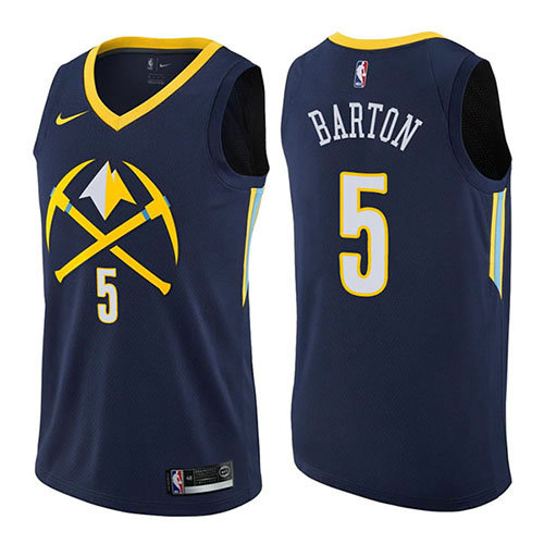 Camiseta baloncesto Will Barton 5 Ciudad 2017-18 Azul Denver Nuggets Hombre