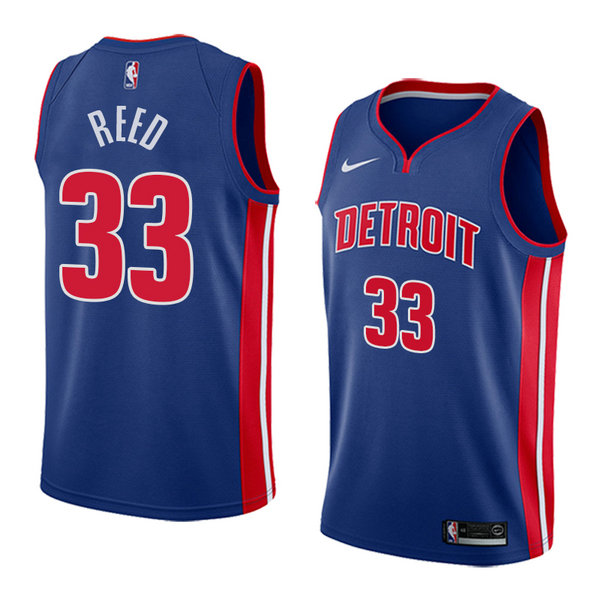 Camiseta baloncesto Willie Reed 33 Icon 2018 Azul Detroit Pistons Hombre