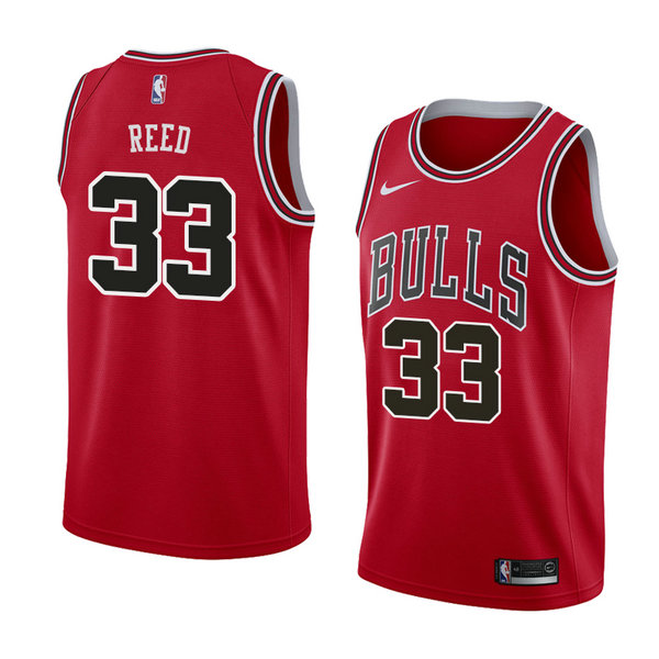 Camiseta baloncesto Willie Reed 33 Icon 2018 Rojo Chicago Bulls Hombre