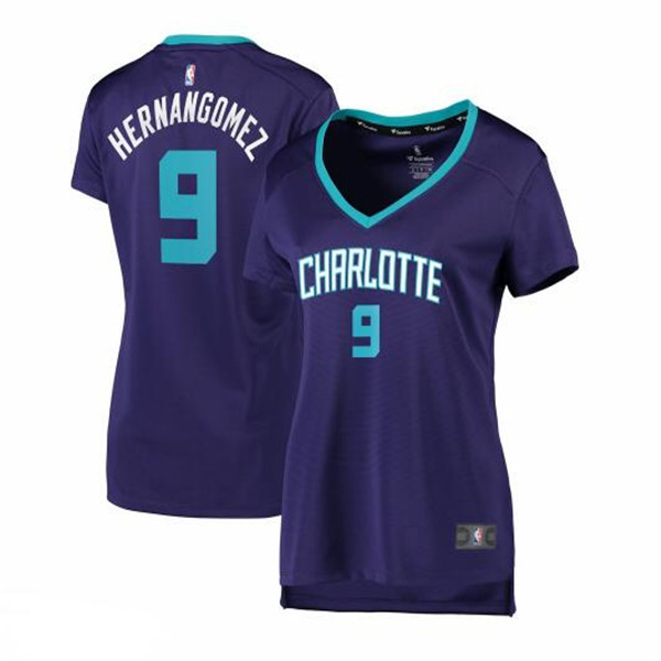 Camiseta baloncesto Willy Hernangomez 9 statement edition Púrpura Charlotte Hornets Mujer
