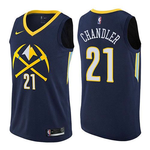 Camiseta baloncesto Wilson Chandler 21 Ciudad 2017-18 Azul Denver Nuggets Hombre