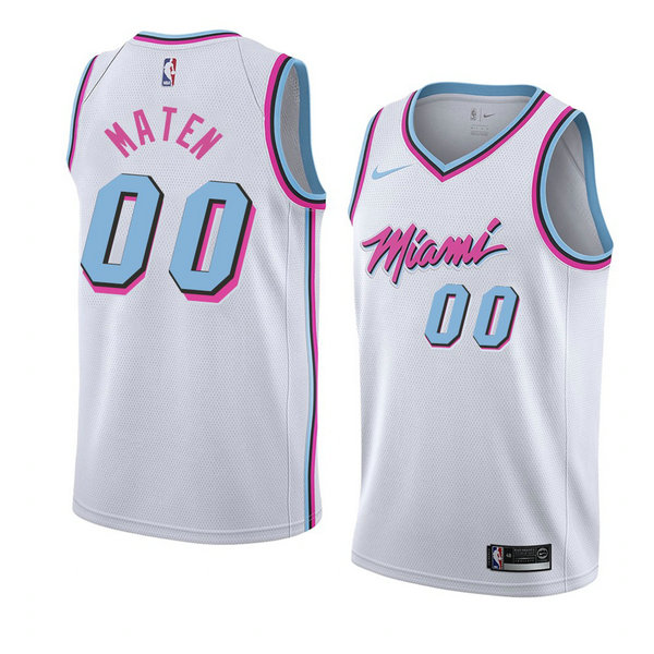 Camiseta baloncesto Yante Maten 0 Ciudad 2017-18 Blanco Miami Heat Hombre