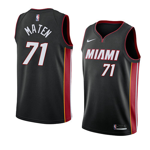 Camiseta baloncesto Yante Maten 71 Icon 2018 Negro Miami Heat Hombre