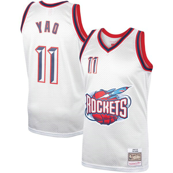 Camiseta baloncesto Yao Ming 11 Classics Platinum Swingman Blanco Houston Rockets Hombre